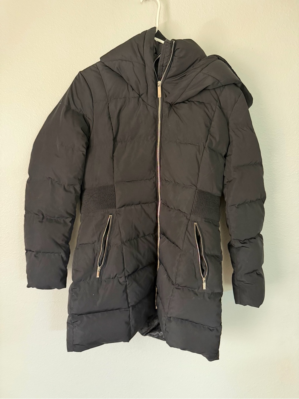 Ivanka Trump Black Quilted Hooded Puffer Coat